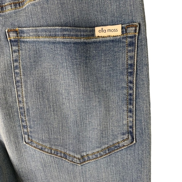 Ella Moss Patchwork Light Dark Wash Crop Flare Jean Frayed Hem Retro BoHo Sz. 27 - Picture 6 of 7